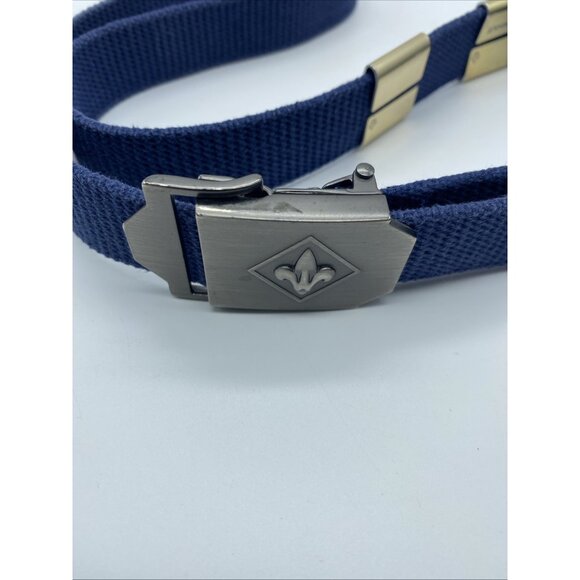 Boy Scouts Belt and Buckle with 2 Community Slides Boys Blue Adjustable 38" - Picture 14 of 14